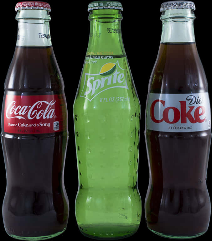 A Group Of Bottles Of Soda