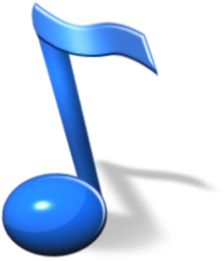 A Blue Musical Note On A Black Background