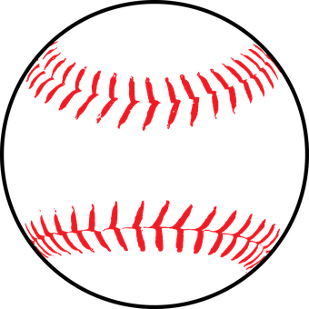Softball With Red Stitching