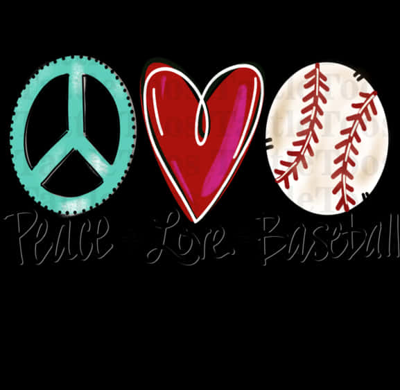 A Group Of Baseballs And Peace Sign