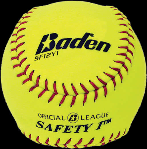 A Yellow Softball With Black Text