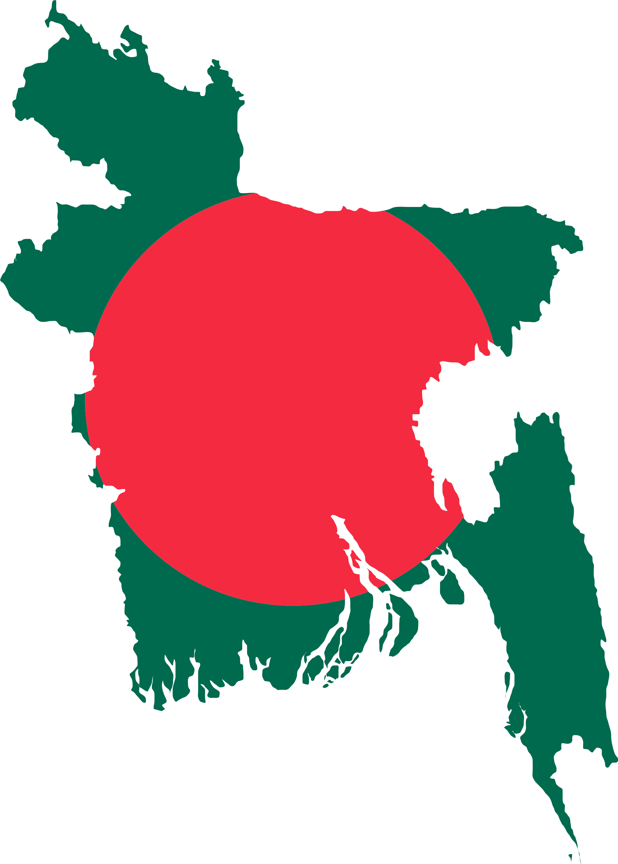A Map Of Bangladesh With A Red Circle
