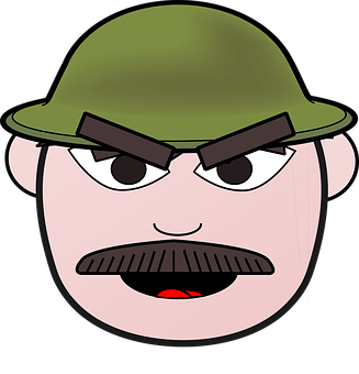 Cartoon Face Of A Man Wearing A Green Hat