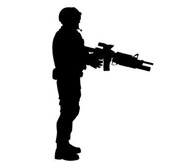 A Silhouette Of A Man Holding A Gun