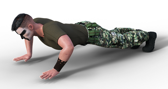 A Man In Camouflage Pants Doing Push Ups
