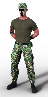 A Man In Camouflage Pants