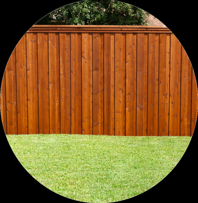 Solid Brown Wooden Fence In Circle