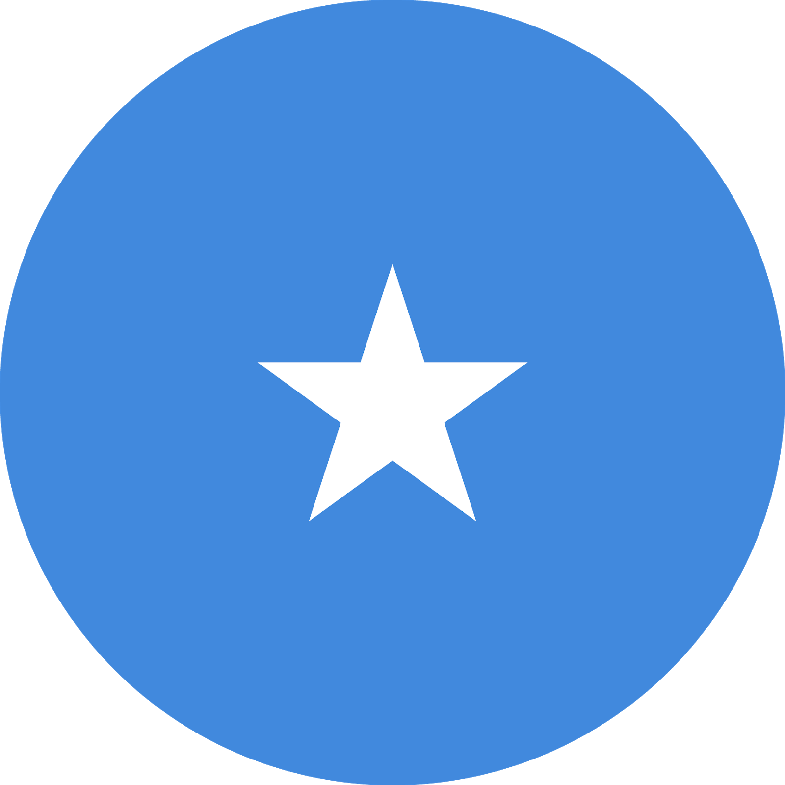 A Blue Circle With A White Star In It