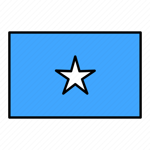 A Blue Rectangular Flag With A White Star