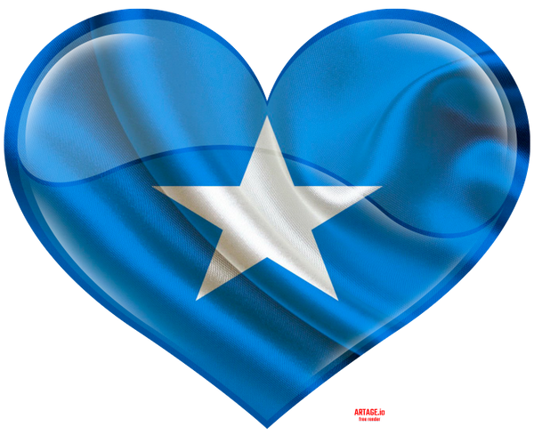 A Heart Shaped Flag With A White Star