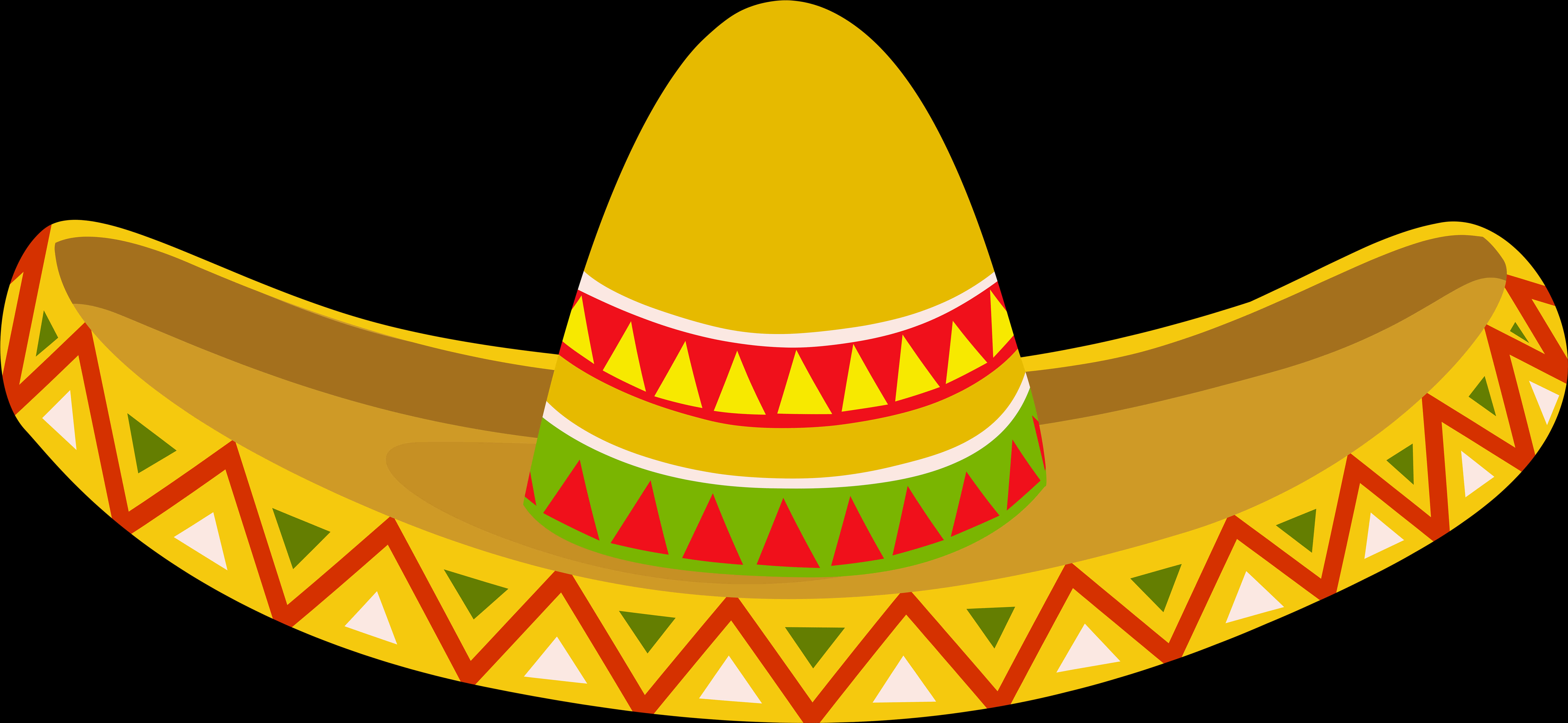 A Yellow Sombrero With Red Green And Yellow Stripes