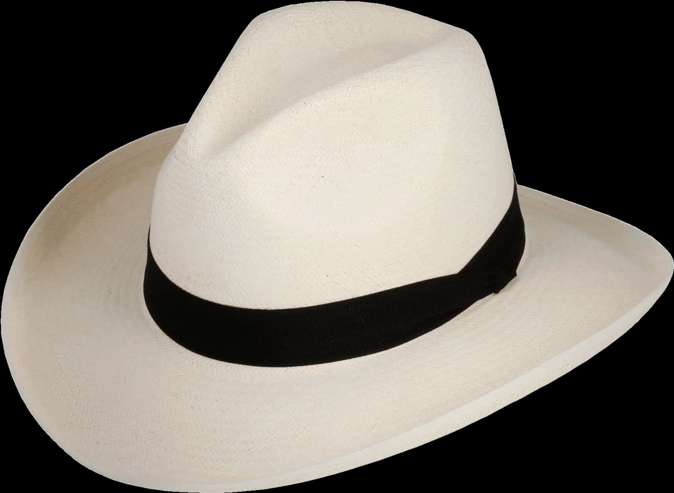 A White Hat With A Black Band