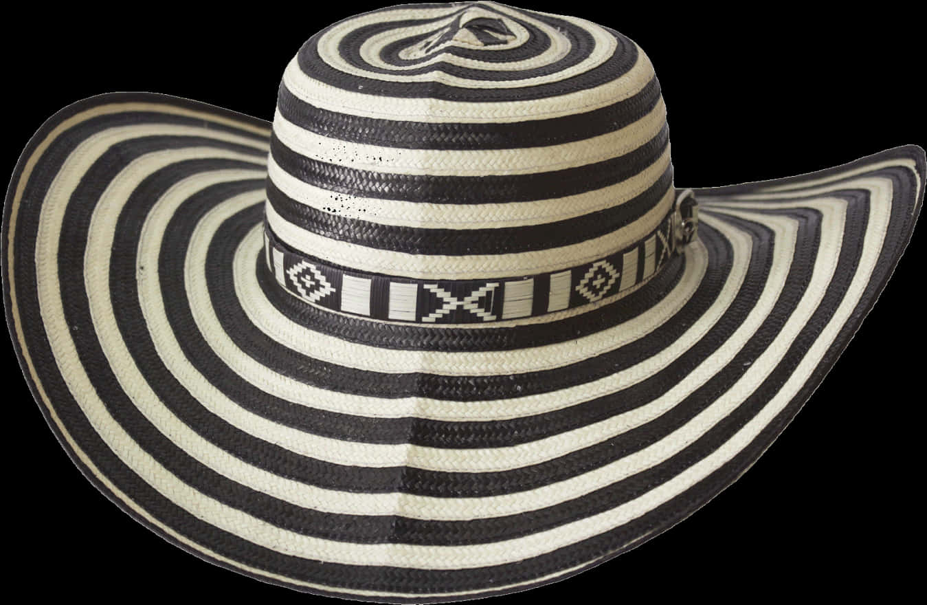 A Black And White Striped Hat