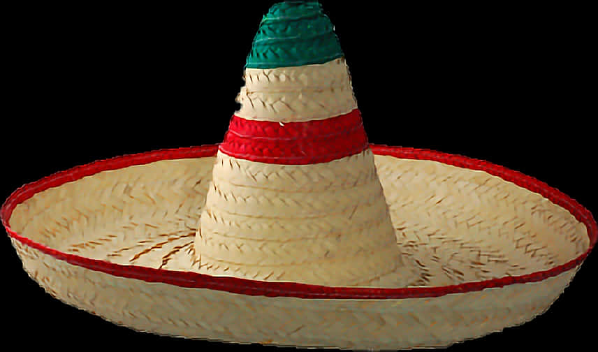 A Sombrero With A Red Green And Blue Stripe