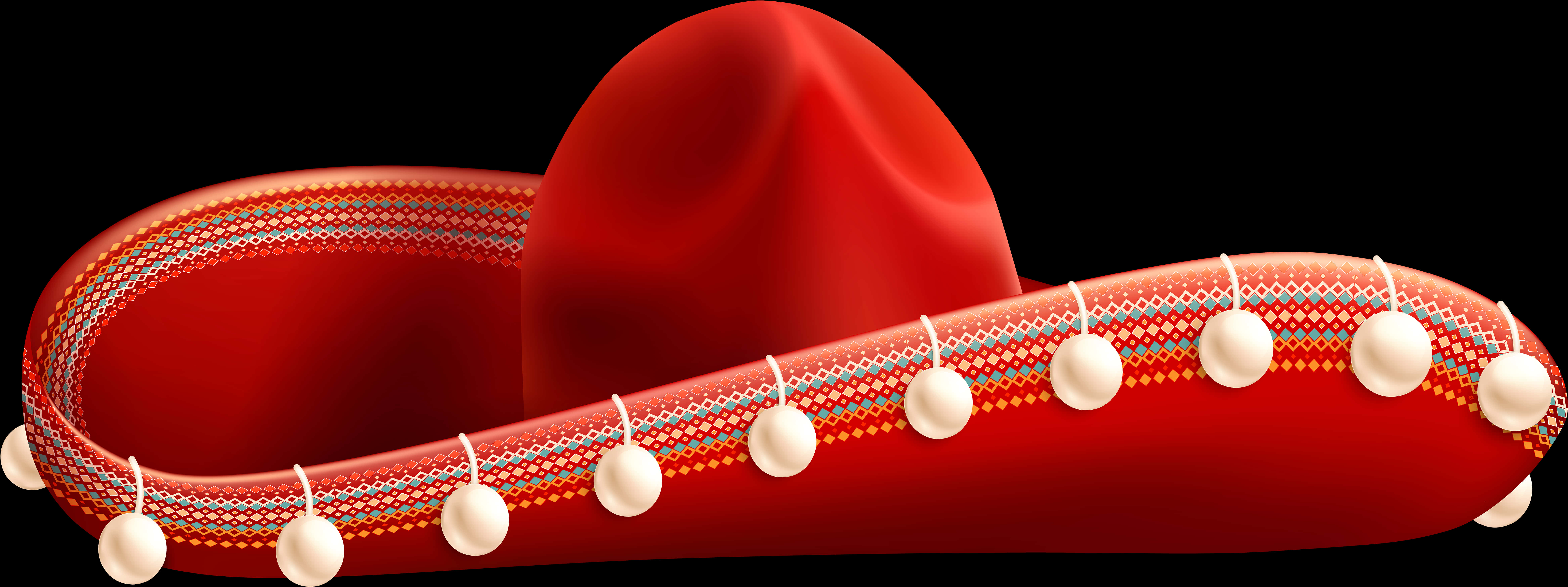 A Red Hat With White Beads