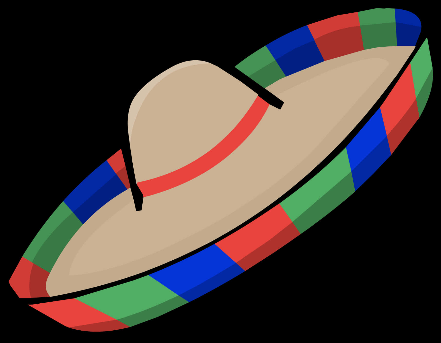 A Colorful Sombrero On A Black Background