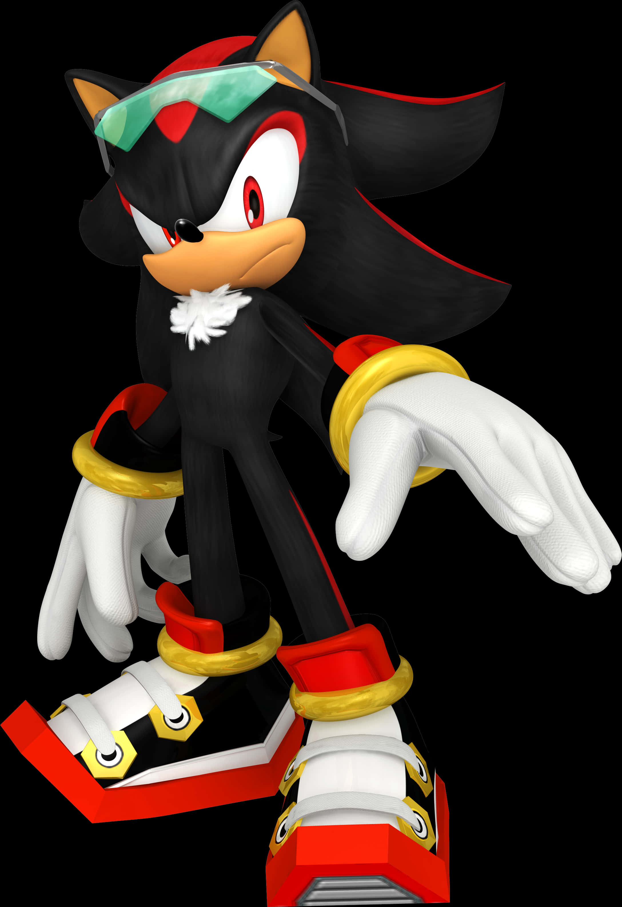 A Cartoon Character Of A Black And Red Sonic