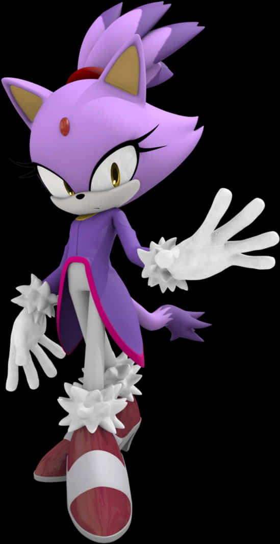 A Cartoon Character Of A Purple Cat