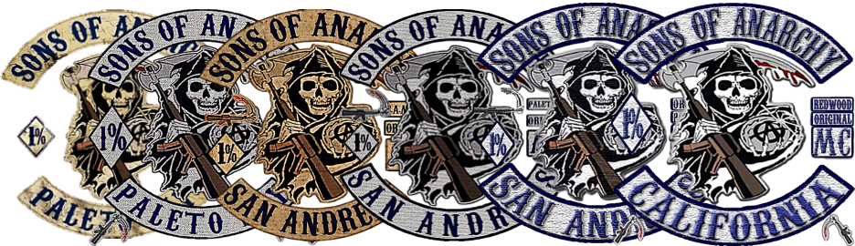 A Group Of Logos With Skulls And Guns