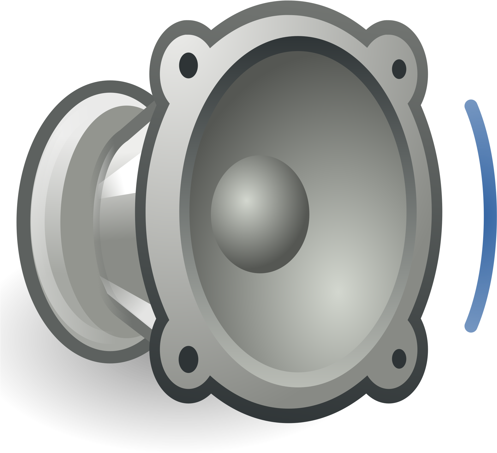 A White Speaker With Blue And Black Background