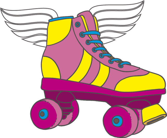 A Cartoon Of A Roller Skate