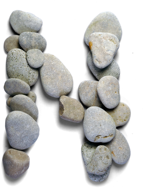A Letter N Made Of Rocks