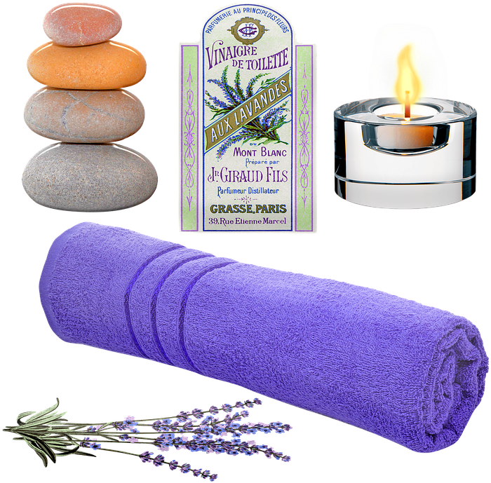 A Lavender Towel And Candle