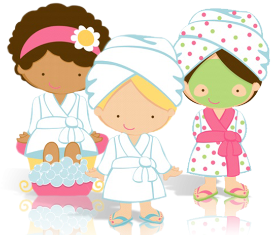 A Group Of Girls Wearing Bathrobes