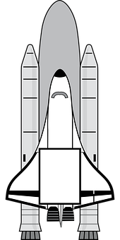 A Space Shuttle With A Black Background