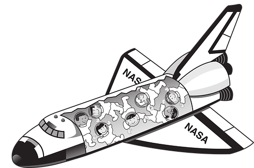 A Cartoon Of A Space Shuttle