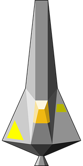 A Grey And Yellow Rocket