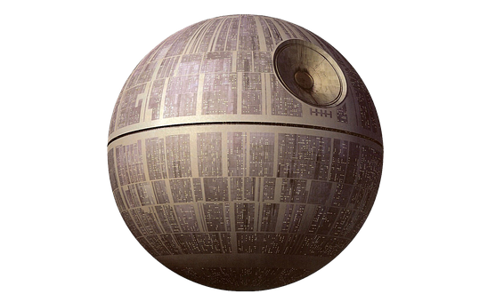 A Large Grey And White Sphere With A Round Center