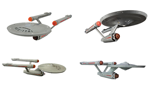 A Group Of White Spaceships