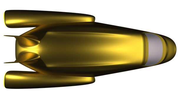 A Gold Car With Black Background