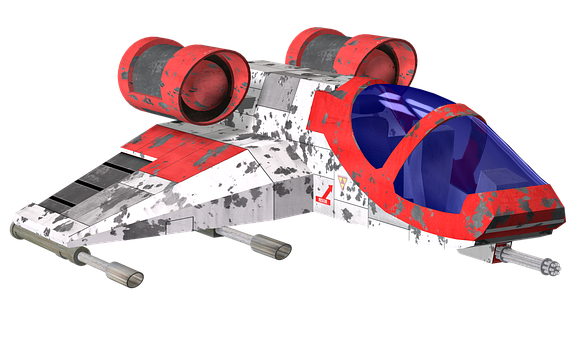 A White And Red Spaceship