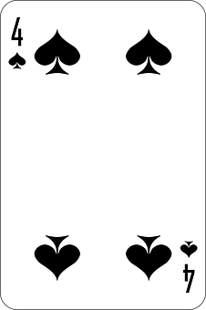 A Card With Four Clubs