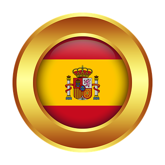 A Gold Circle With A Red And Yellow Flag