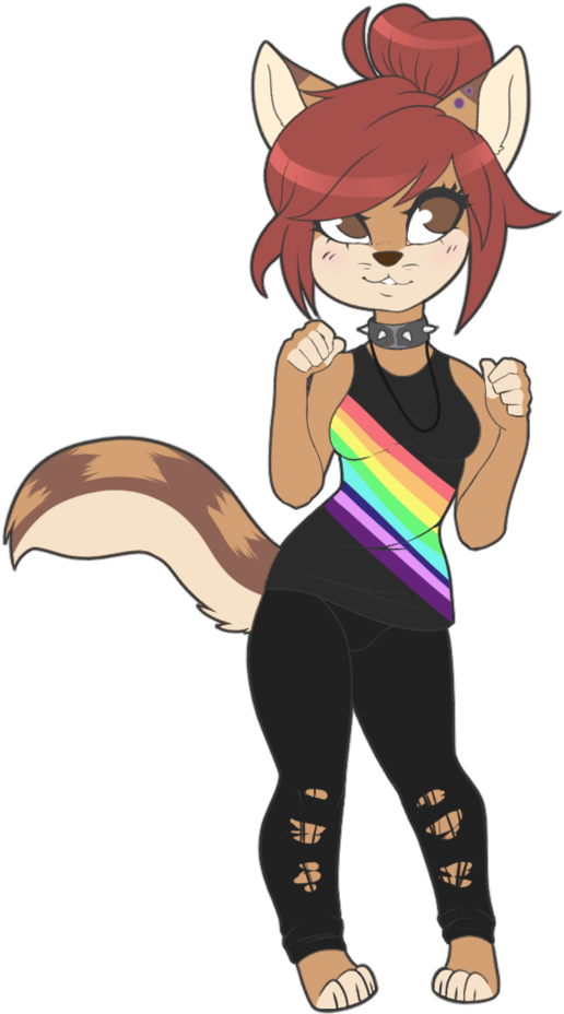 A Cartoon Of A Fox With A Rainbow Shirt