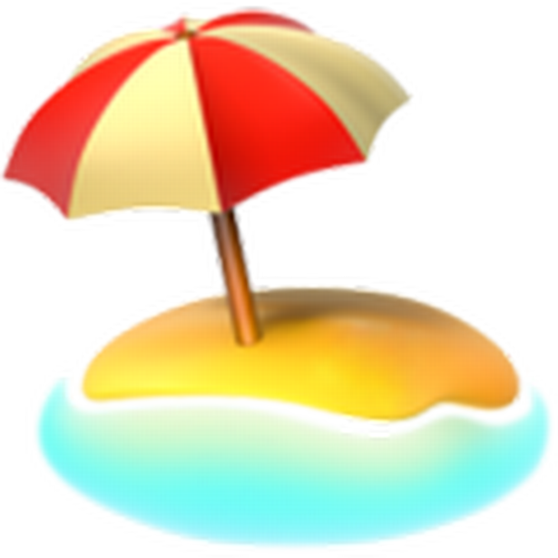 A Beach Umbrella On An Island