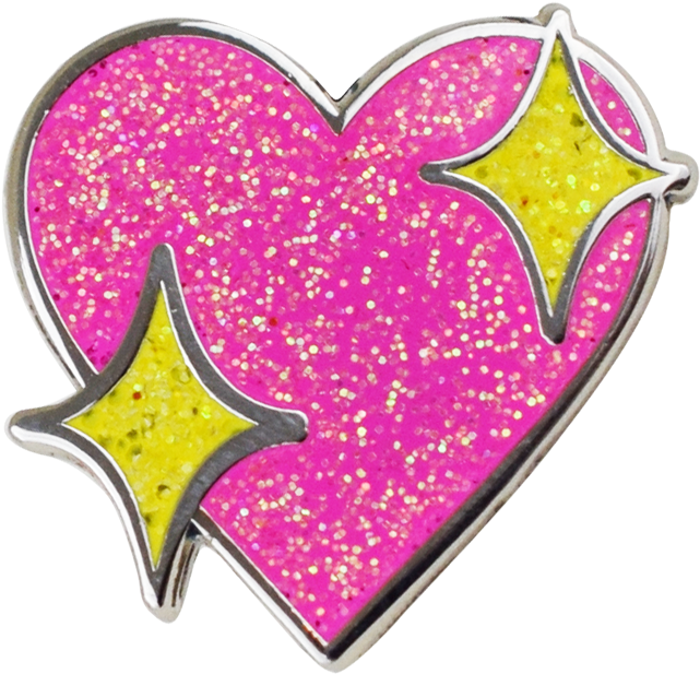 A Pink Heart With Yellow Stars