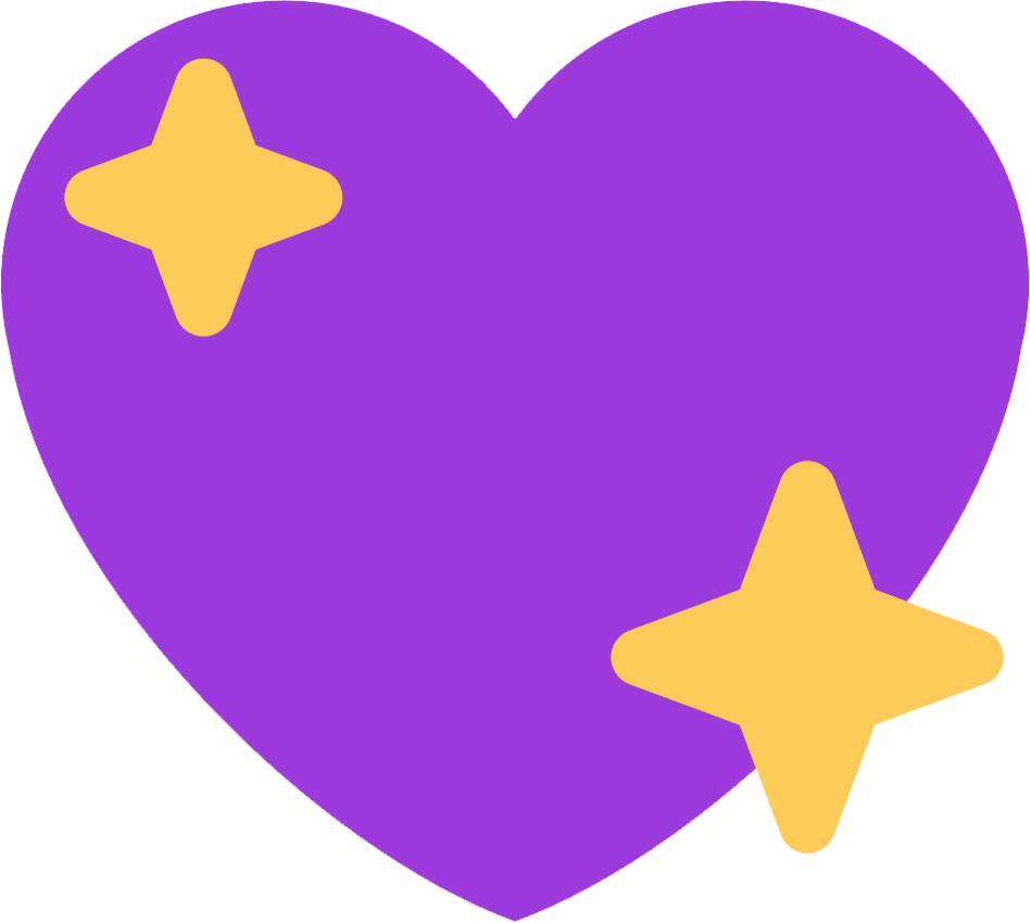 A Purple Heart With Yellow Stars