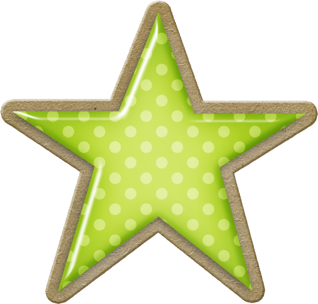A Green Star With White Dots