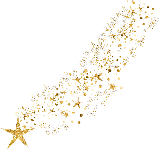 A Gold Star Shooting From A Black Background
