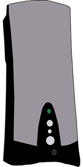 A Black And White Object With Green And White Dots