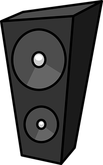 A Black And White Image Of A Speaker