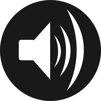A White And Black Circle With A Sound Icon