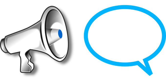 A White Speaker With A Blue Circle
