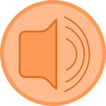 A Round Orange Object With A Sound Symbol