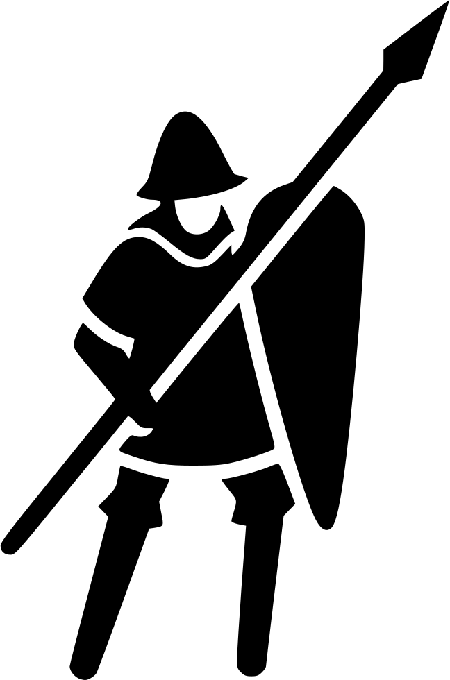 A Black Silhouette Of A Person Holding A Spear