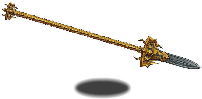 A Gold Spear With A Black Background